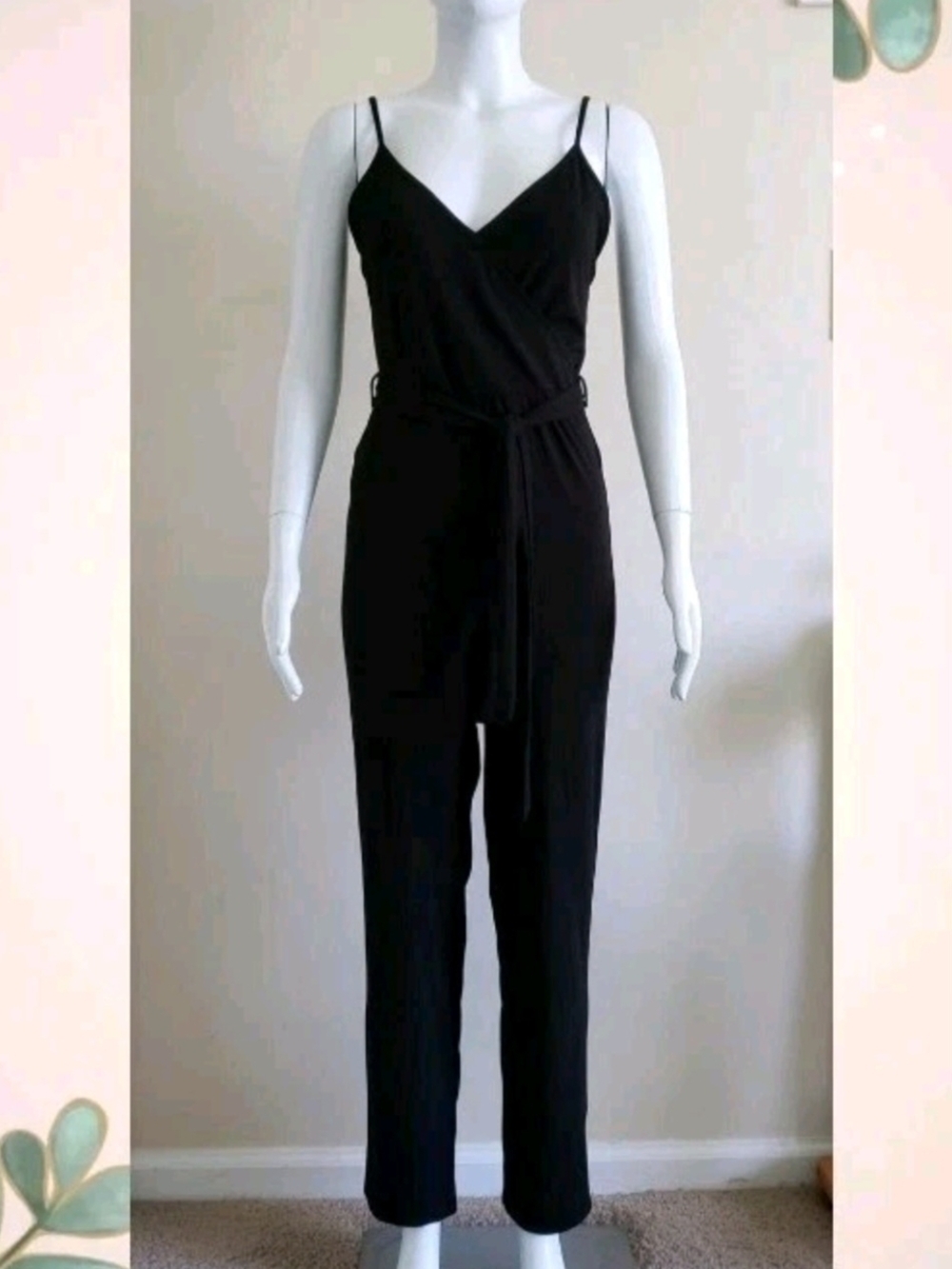 Classic Black Sleeveless Jumpsuit with Waist Tie